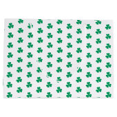 Kleeblatt St. Patrick's Day Green White Pattern Große Geschenktüte (Rückseite)