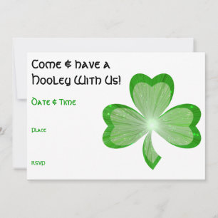 Kleeblatt St Patrick's Day Hooley Einladung Weiß