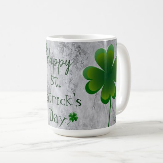 Kleeblatt St. Patrick's Day Kaffeetasse (VorderseiteRechts)