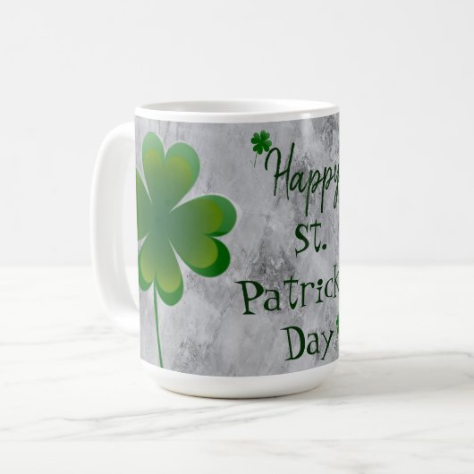 Kleeblatt St. Patrick's Day Kaffeetasse (Vorderseite Links)