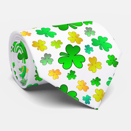 Kleeblatt St. Patrick's Day Krawatte (Gerollt)