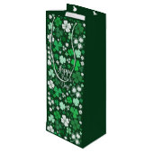 Kleeblatt St. Patrick's Day Medium Geschenktasche Geschenktüte Für Weinflaschen (Rückseite Schrägansicht)