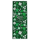 Kleeblatt St. Patrick's Day Medium Geschenktasche Geschenktüte Für Weinflaschen (Rückseite)