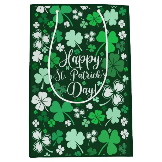 Kleeblatt St. Patrick's Day Mittlere Geschenktüte (Vorderseite)