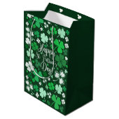 Kleeblatt St. Patrick's Day Mittlere Geschenktüte (Rückseite Schrägansicht)