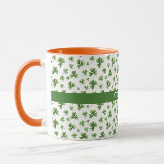 Kleeblatt St. Patrick's Day Nachname Tasse (Links)