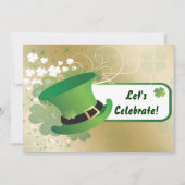 Kleeblatt St Patricks Day Party Einladung (Vorderseite)