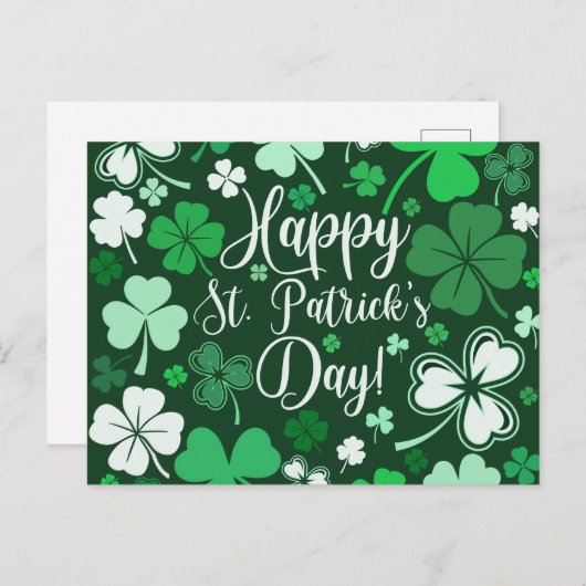 Kleeblatt St. Patrick's Day Postkarte (Vorne/Hinten)