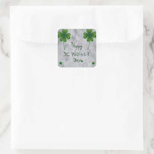 Kleeblatt St. Patrick's Day Quadratischer Aufkleber (Tasche)
