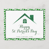 Kleeblatt St Patricks Day Real Anwesen Green House Postkarte (Vorderseite)