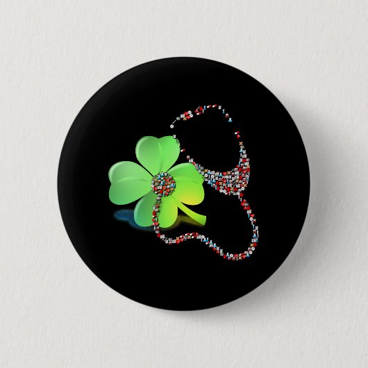 Kleeblatt St. Patricks Day Registered Nurse T-Shir Button (Vorderseite)