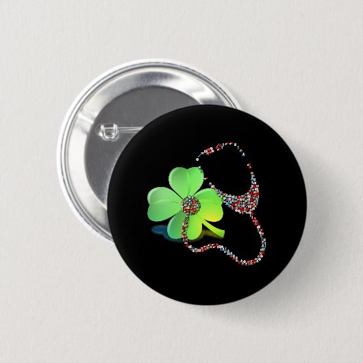 Kleeblatt St. Patricks Day Registered Nurse T-Shir Button (Vorne & Hinten)