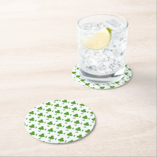 Kleeblatt St. Patrick's Day Runder Pappuntersetzer