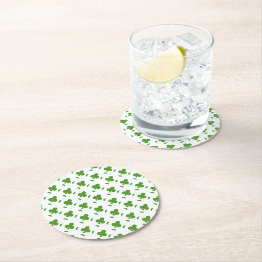 Kleeblatt St. Patrick's Day Runder Pappuntersetzer (Vor Ort)