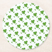 Kleeblatt St. Patrick's Day Runder Pappuntersetzer (Vorderseite)