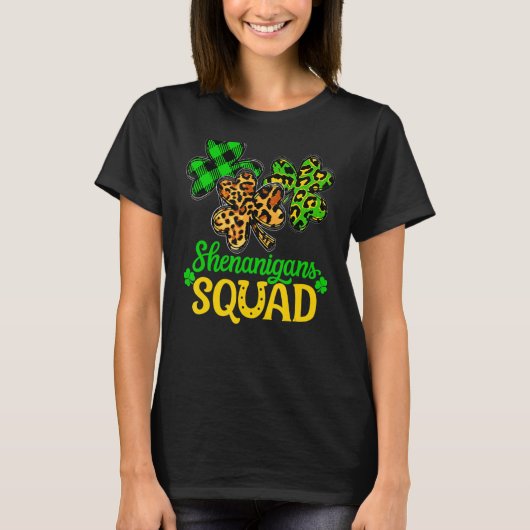 Kleeblatt St Patricks Day Shenanigans Squad Lucky T-Shirt (Vorderseite)
