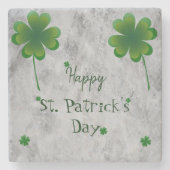 Kleeblatt St. Patrick's Day Steinuntersetzer (Vorderseite)