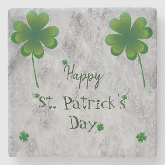 Kleeblatt St. Patrick's Day Steinuntersetzer (Vorderseite)