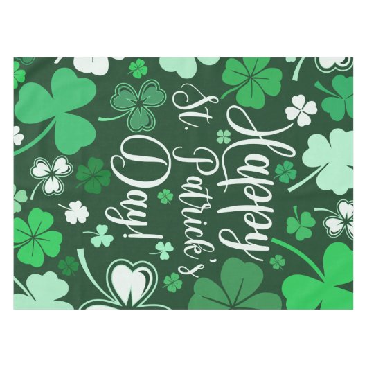 Kleeblatt St. Patrick's Day Tischdecke (Vorderseite (Horizontal))
