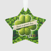 Kleeblatt St. Patrick's Day viel Spaß Ornament (Vorderseite)