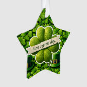 Kleeblatt St. Patrick's Day viel Spaß Ornament (Vorderseite)