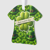 Kleeblatt St. Patrick's Day viel Spaß Ornament (Vorderseite)