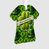 Kleeblatt St. Patrick's Day viel Spaß Ornament (Vorderseite)