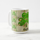 Kleeblatt St. Patricks Leprechaun Kaffeetasse (Vorderseite Links)