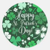 Kleeblatt St Patrick's Runder Aufkleber (Vorderseite)