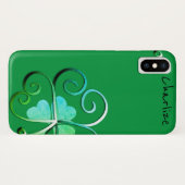 Kleeblatt St. Patrick's W/Name Case-Mate iPhone Hülle (Rückseite (Horizontal))