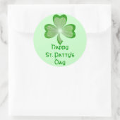 Kleeblatt "St Patty's Day" Aufkleber rund grün (Tasche)