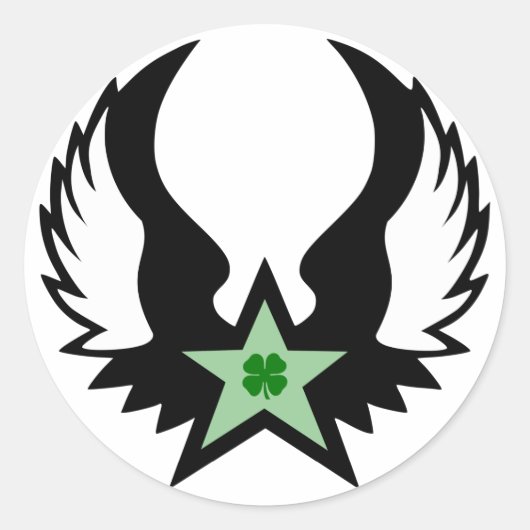 Kleeblatt Star Runder Aufkleber (Vorderseite)