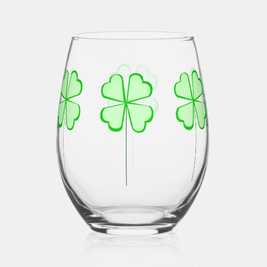 Kleeblatt Stemless Wine Glass Weinglas Ohne Stiel (Vorderseite)