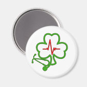 KLEEBLATT STETHOSCOPE MIT HARTBET MAGNET (Vorderseite/Rückseite)