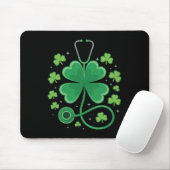 Kleeblatt-Stethoskop-St.-Patricks-Tag-Nurse-Gesche Mousepad (Mit Mouse)