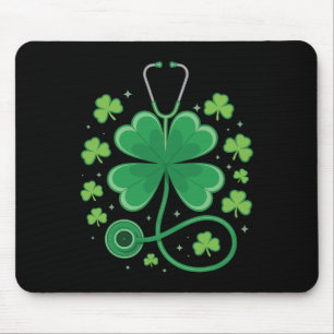 Kleeblatt-Stethoskop-St.-Patricks-Tag-Nurse-Gesche Mousepad