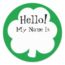 Kleeblatt Sticker Name Tags
