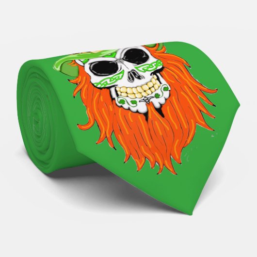 Kleeblatt Sugar Skull Krawatte (Gerollt)