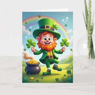 Kleeblatt-Szene-Karte mit Leprechaun Karte
