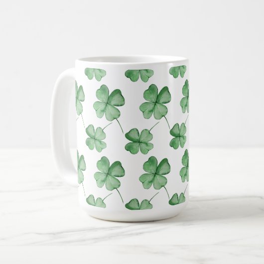 Kleeblatt Tasse für den St. Patrick's Day (Vorderseite Links)