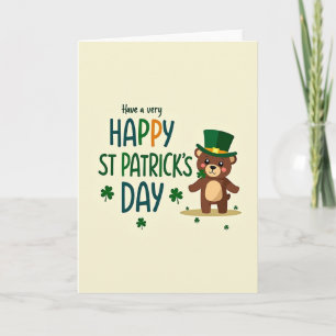 Kleeblatt-Teddy-Happy-Karte Karte