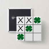 Kleeblatt Tic Tac Toe Button (Vorne & Hinten)