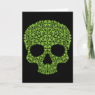 Kleeblatt-Totenkopf Glücklicher Irischer Totenkopf Karte