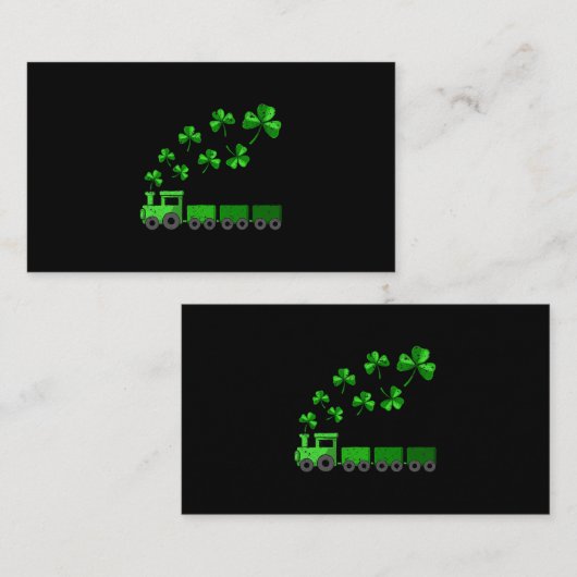 Kleeblatt Train St Patricks Day Lucky Irish Clover Visitenkarte (Vorne/Hinten)
