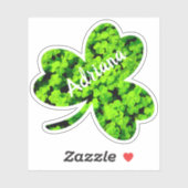 Kleeblatt Trefolie Form Individuelle Name Aufkleber (Blatt)
