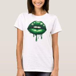 Kleeblatt Tropfen Lippen T-Shirt