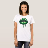 Kleeblatt Tropfen Lippen T-Shirt (Vorne ganz)