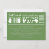 Kleeblatt und Bier Irish St Patrick's Day Detail Einladung (Vorderseite)