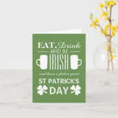 Kleeblatt und Bier Irish St Patrick's Day Karte (Gelbe Blume)