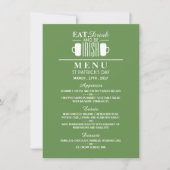 Kleeblatt und Bier Irish St Patrick's Day Menu Einladung (Vorderseite)